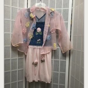 JM original, girl dress, pink and jean, size 8.: